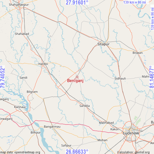 Benīganj on map