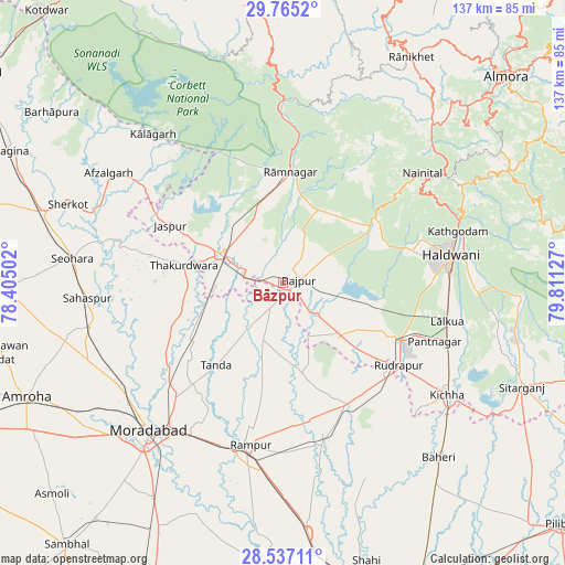 Bāzpur on map