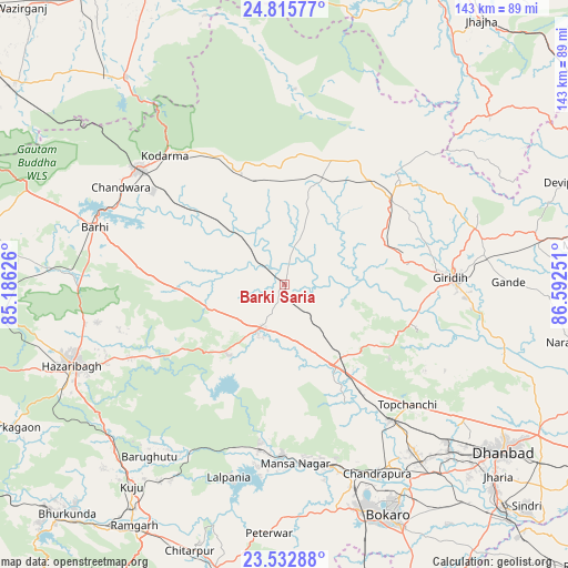 Barki Saria on map