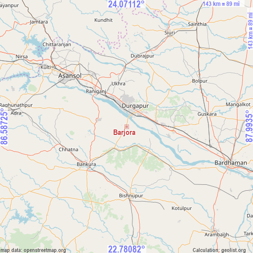 Barjora on map