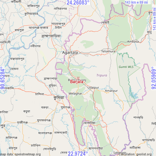 Barjala on map