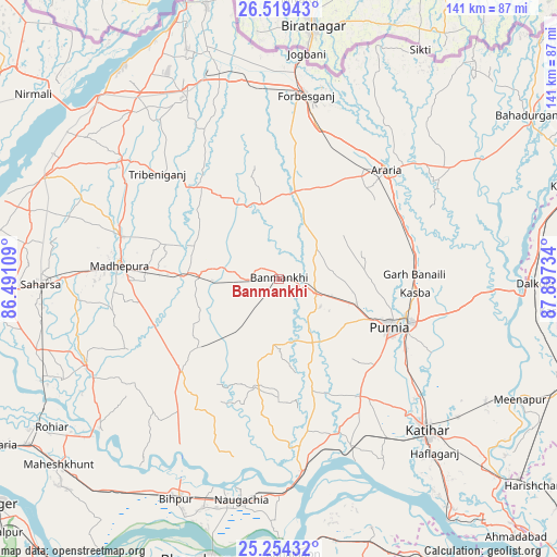Banmankhi on map