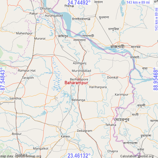 Baharampur on map