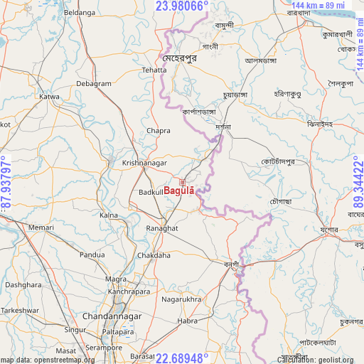 Bagulā on map