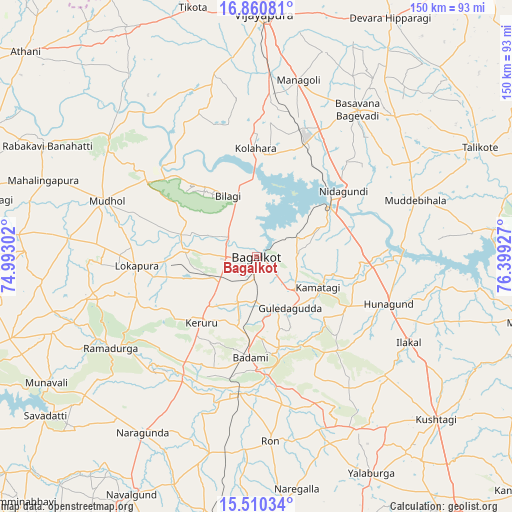 Bagalkot on map