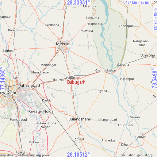 Babugarh on map