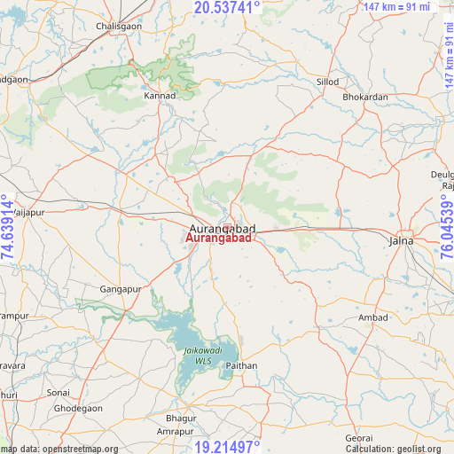 Aurangabad on map