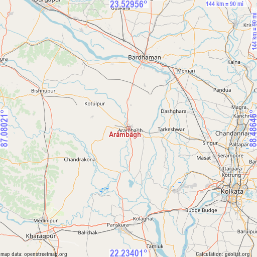 Arāmbāgh on map