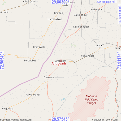 Anūpgarh on map