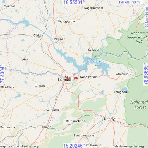 Ālampur on map