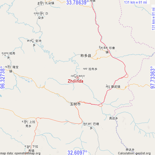 Zhoinda on map