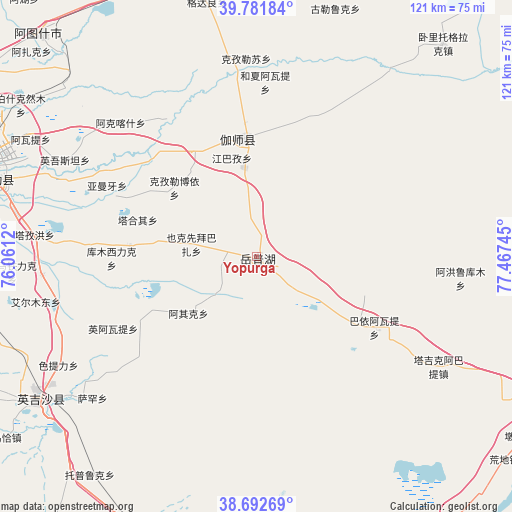 Yopurga on map