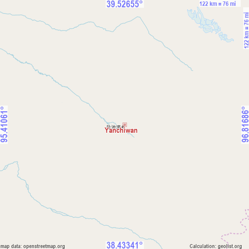Yanchiwan on map