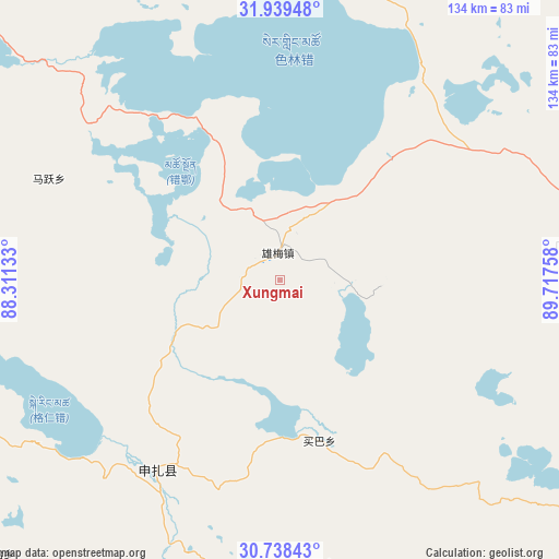 Xungmai on map