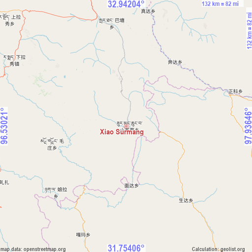 Xiao Surmang on map