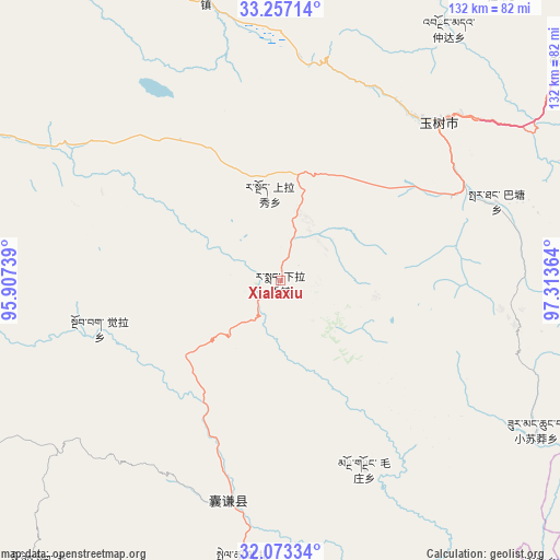 Xialaxiu on map