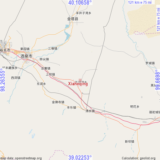 Xiaheqing on map