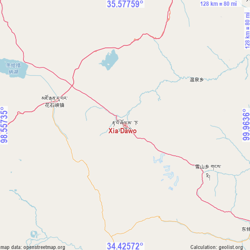 Xia Dawo on map