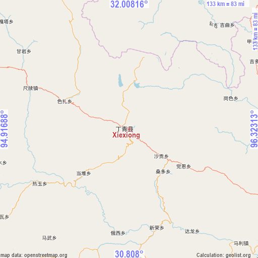 Xiexiong on map