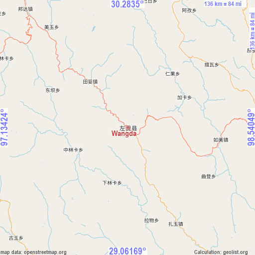 Wangda on map