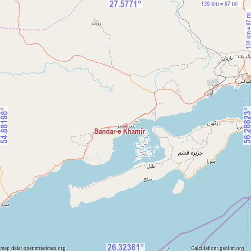 Bandar-e Khamīr on map