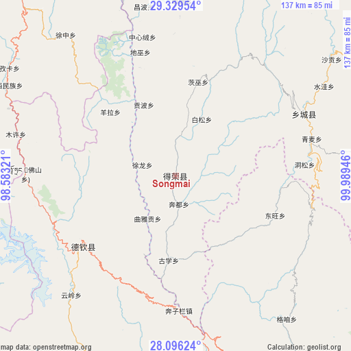 Songmai on map