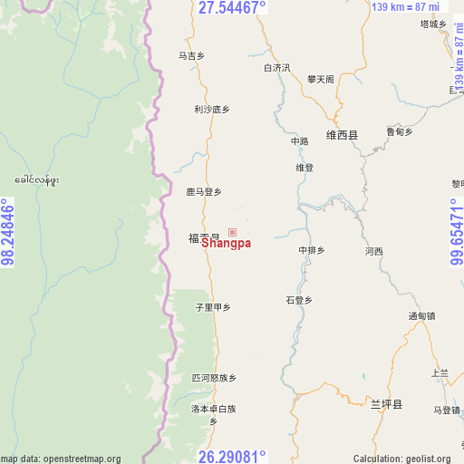 Shangpa on map
