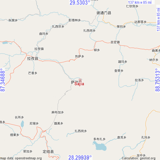 Sajia on map