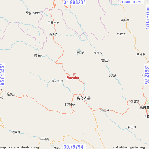 Racaka on map