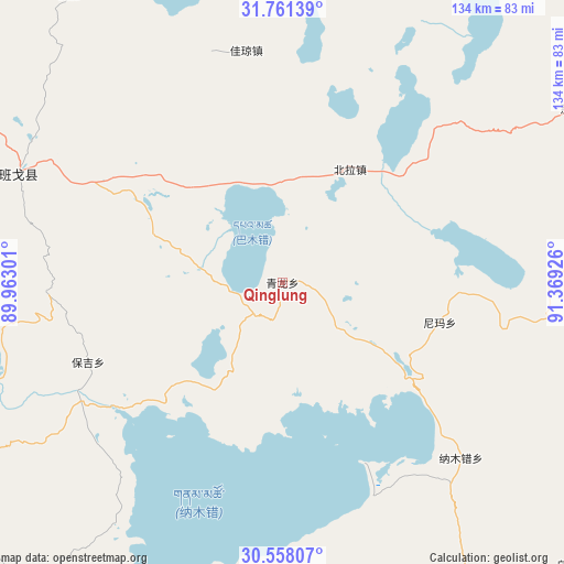 Qinglung on map