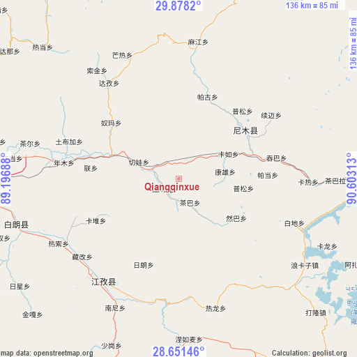 Qiangqinxue on map