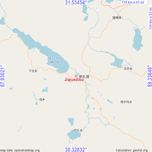 Jiajuedibu on map