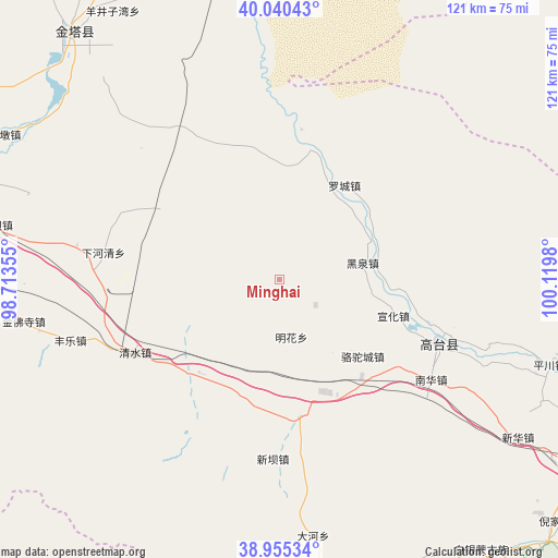 Minghai on map