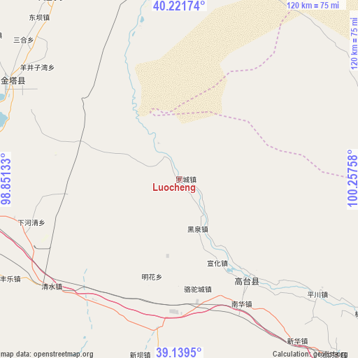 Luocheng on map