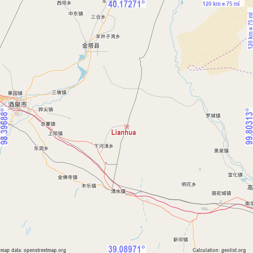 Lianhua on map