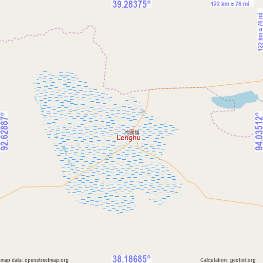 Lenghu on map