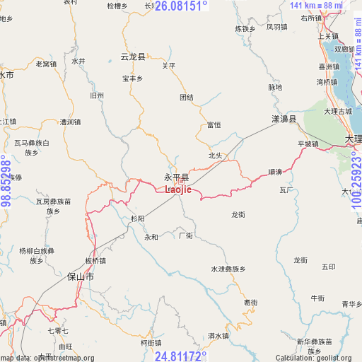 Laojie on map