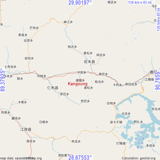 Kangxung on map