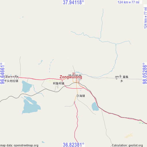 Zongwulong on map
