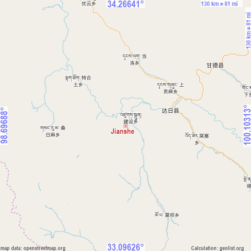 Jianshe on map