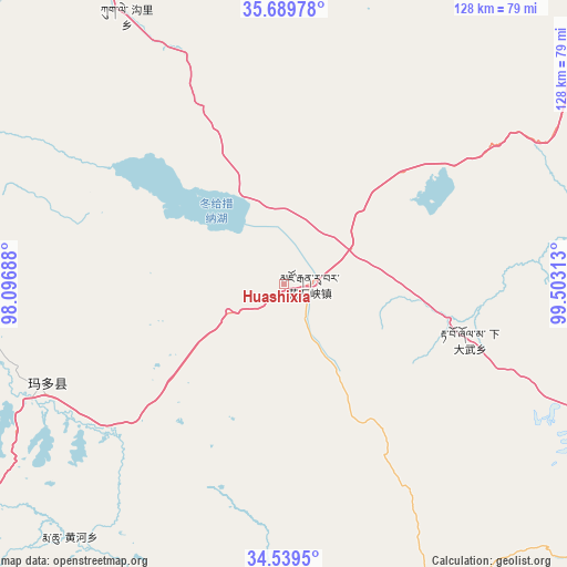 Huashixia on map