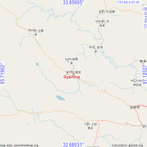 Gyairong on map