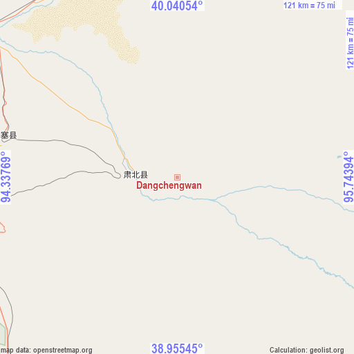 Dangchengwan on map