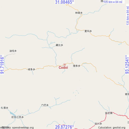 Codoi on map