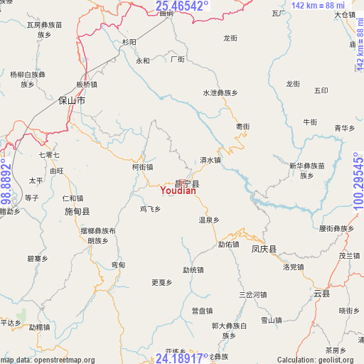 Youdian on map