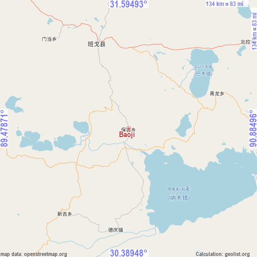 Baoji on map