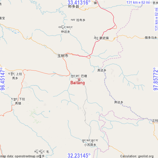 Baitang on map