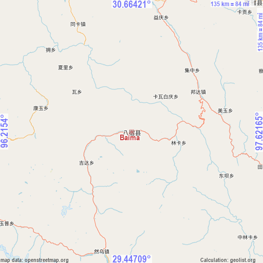 Baima on map