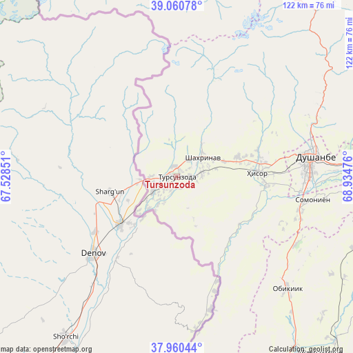 Tursunzoda on map