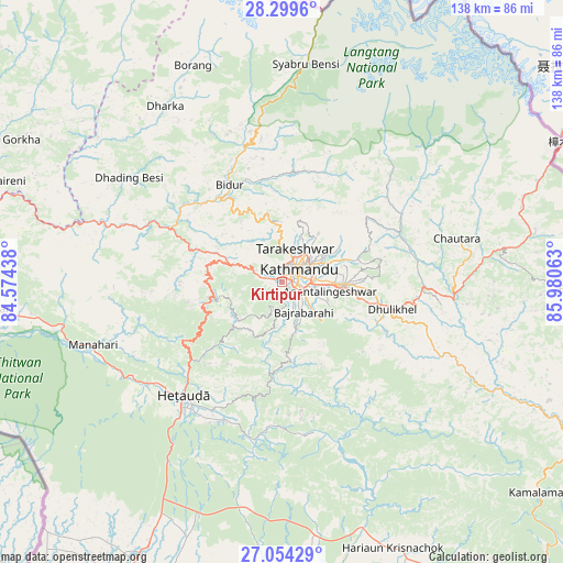 Kirtipur on map